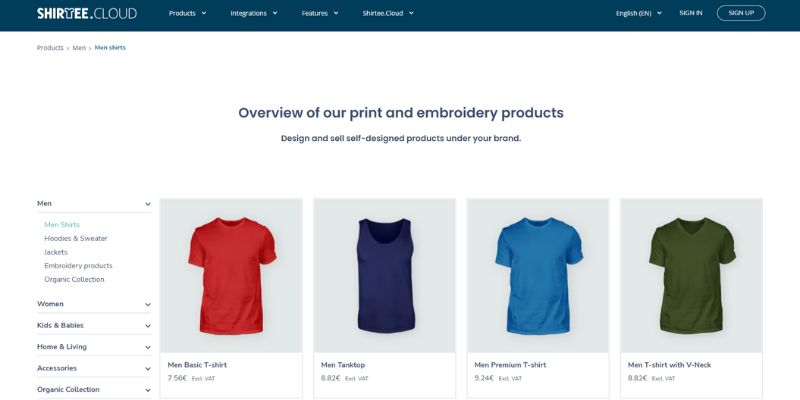 Shirtee - cheap Print on demand companies