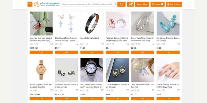 CJdropshipping - best pod jewelry companies