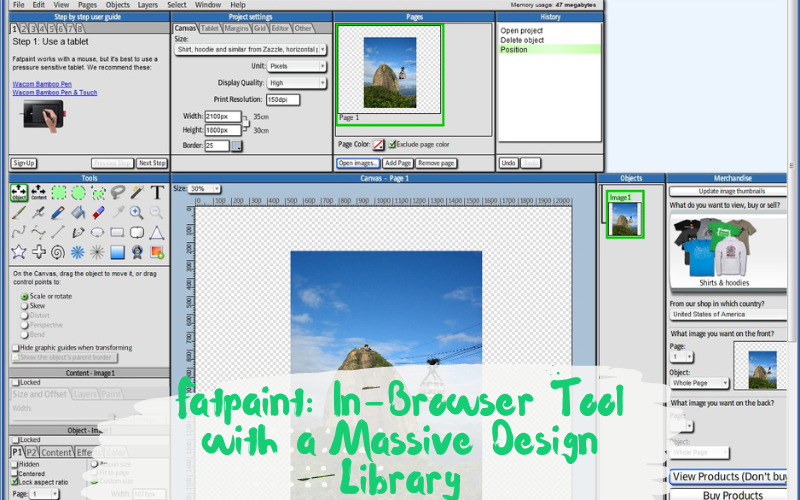 Fatpaint: In-Browser Tool with a Massive Design Library
