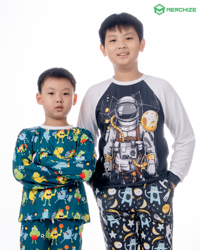 All-over Print Kid Pajamas Long Sleeve Raglan